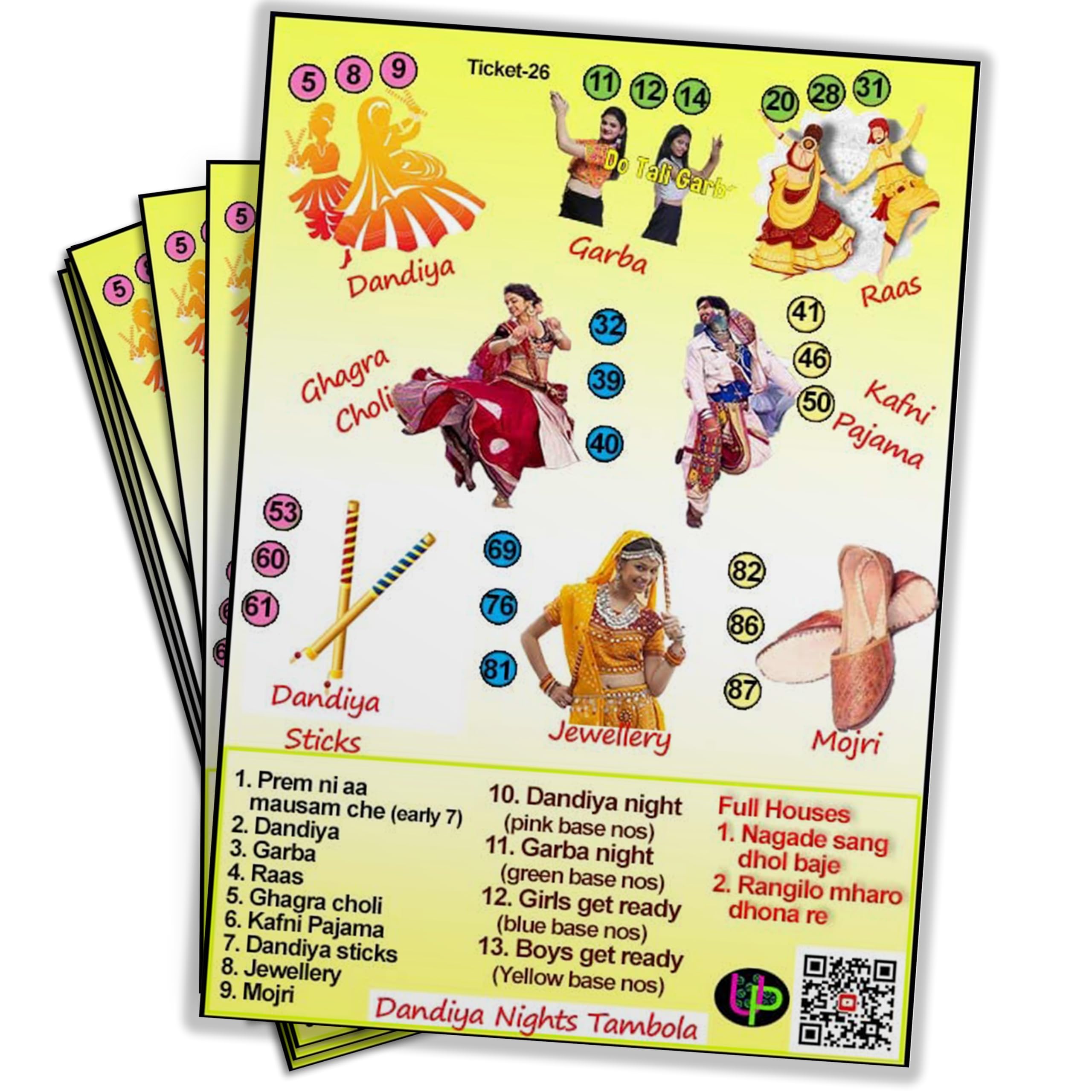 UltPult Tambola Dandiya Nights Theme Tambola Tickets in English - Navratri Festive Dandiya Theme Bingo Housie Game for Kitty Party | Bingo Cards, Board Game for Themed Events (Set of 15 Tickets) (B0BFVJH51J) Amazon Price History, Amazon Price Tracker