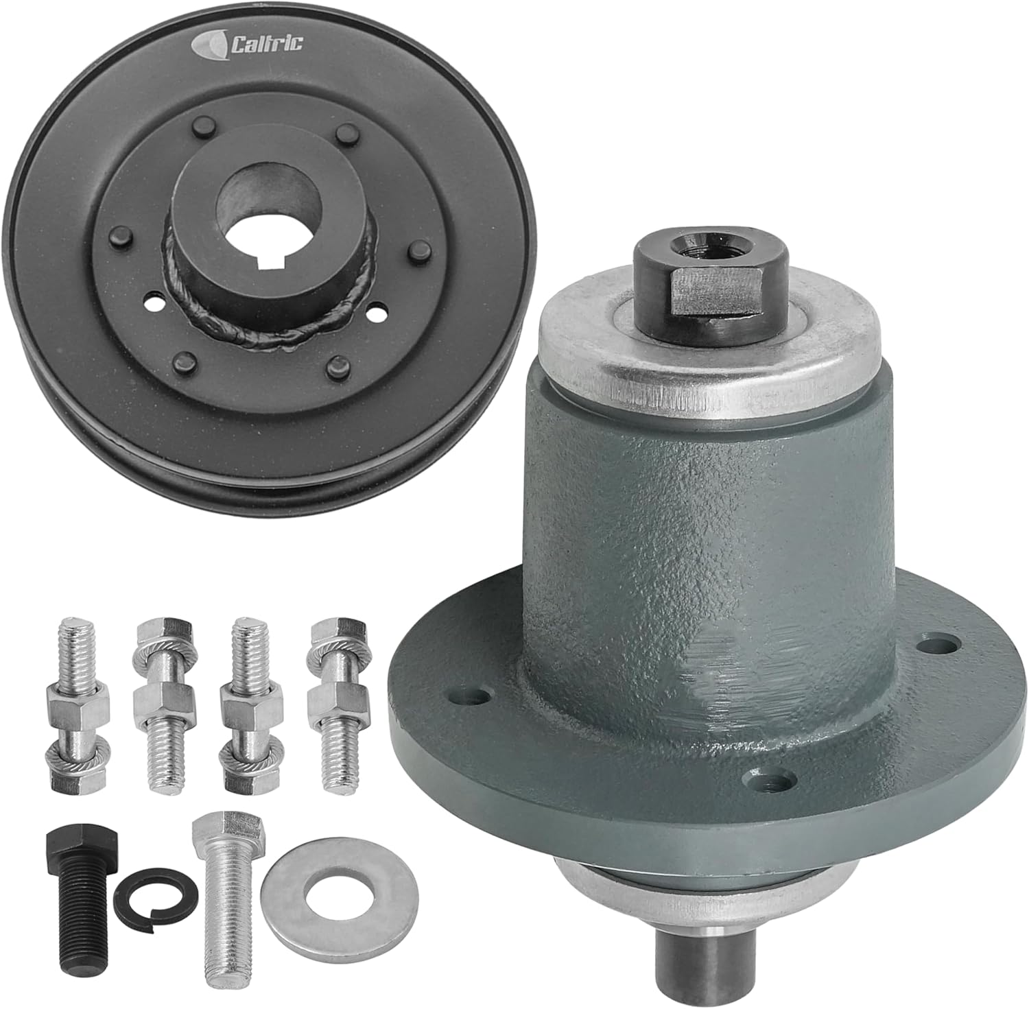 Caltric Deck Spindle & Pulley Compatible with Bad Boy Rebel 54" 2019-2023 / Rogue 54" 2019-2023/033-6006-00 037-4000-00