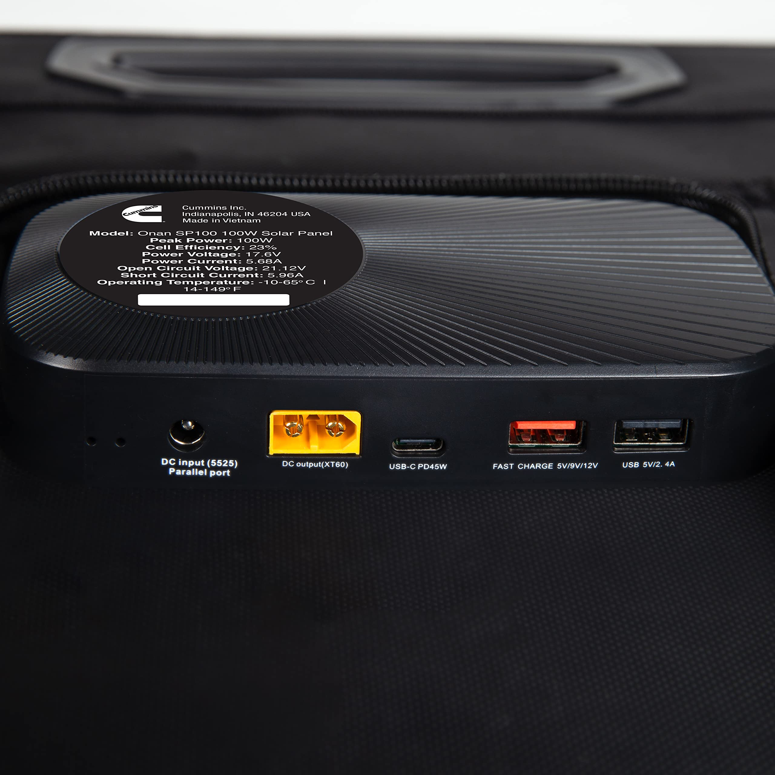 Cummins Panel solar portátil de 60 W para estaciones de energía portátiles, iPhone, iPad, tabletas, laptop, con puertos USB QC 3.0 y USB-C, salida CC, para exteriores, camping, caravanas y viajes