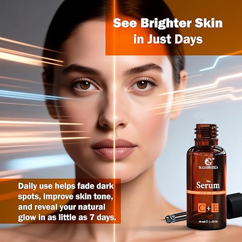 Miniatura 2 de St.GABRIEL's Suero facial con vitamina C+E – Iluminador, corrector de manchas oscuras, antienvejecimiento, hidratación, líneas finas, arrugas,