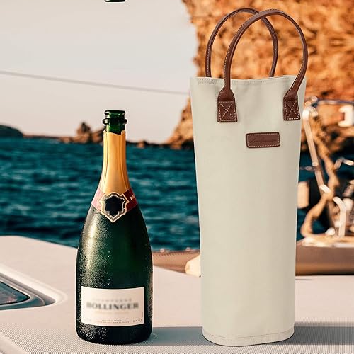 Miniatura 6 de Bolsa para vinos con aislamiento, para 2 botellas, bolsa de viaje acojinada, con correa para el hombro y sacacorchos, regalo perfecto para los