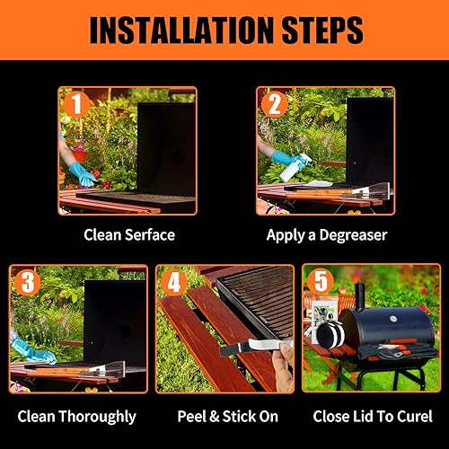 Miniatura 7 de Sellos para juntas de ahumador, 12 "x 18" 15 pies de alta temperatura para parrilla de repuesto de fieltro autoadhesivo, cinta de juntas de barbacoa