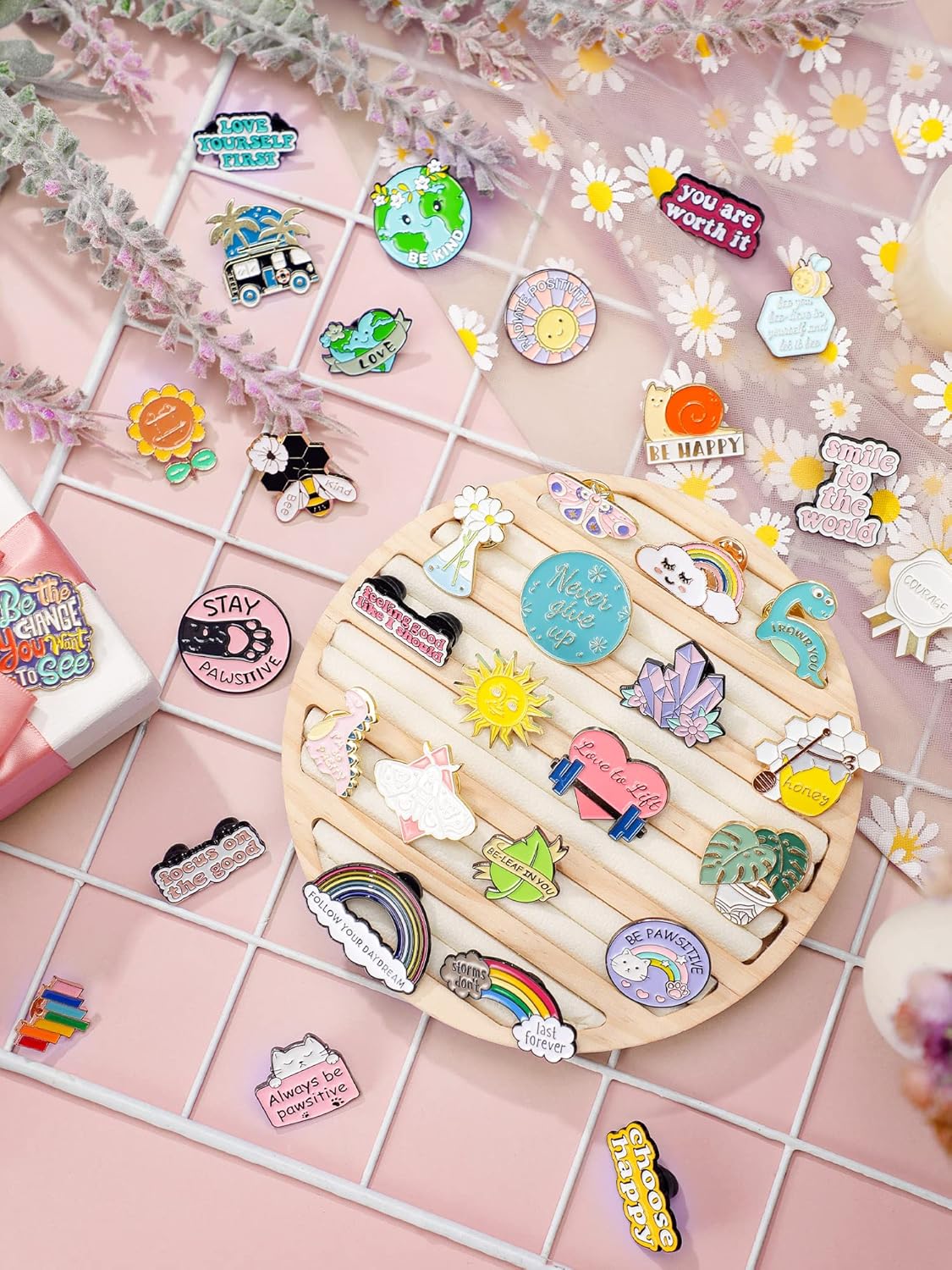 Kajaia 35 Pcs Enamel Pins Bulk Lapel Pin Alloy Brooches Pins Backpack Badges Brooch for Friends Clothing Decor thumbnail