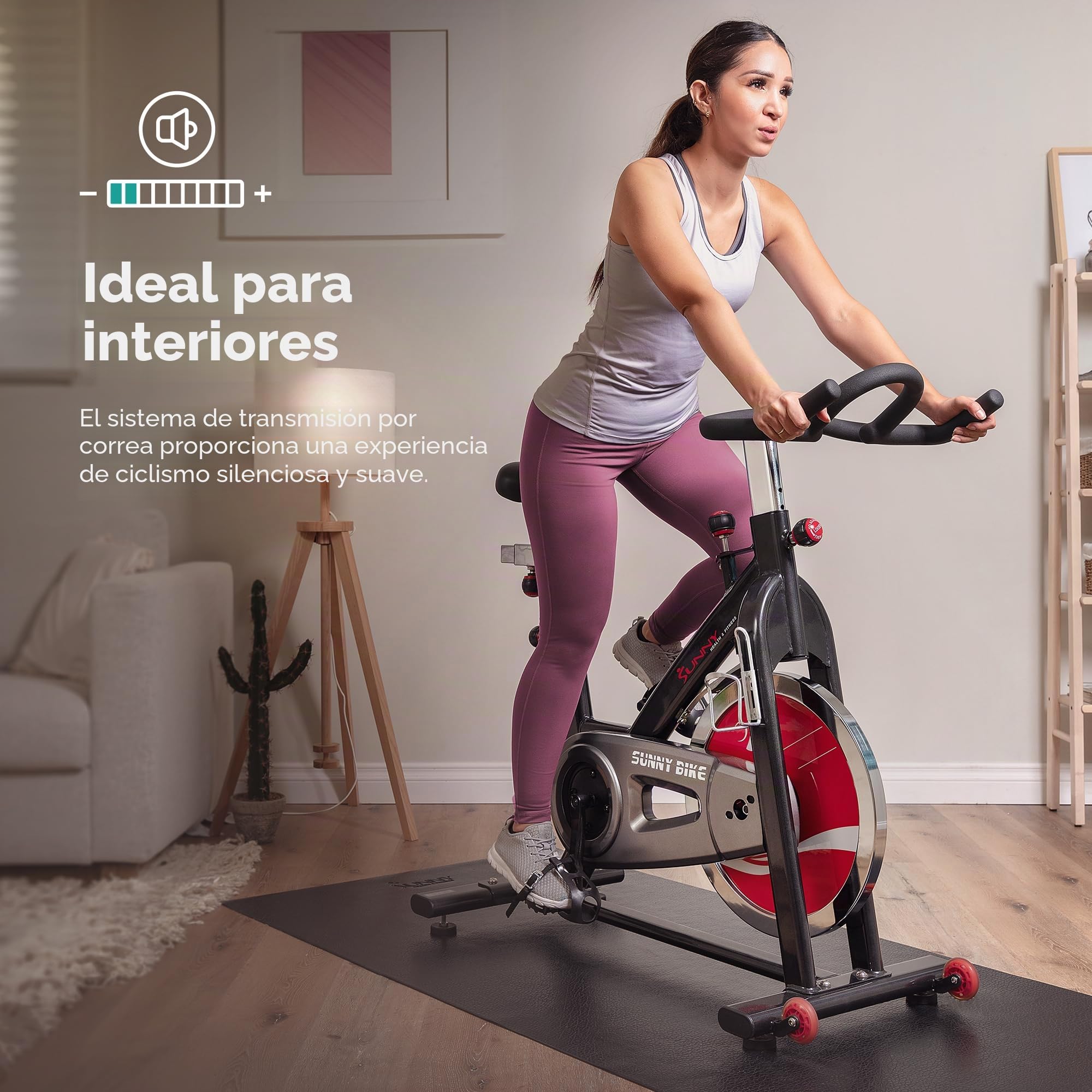 Sunny Health & Fitness Negro 275 libras. Bicicleta estática de ciclismo estacionaria para interiores de peso máximo con servicio pesado de 49 lbs. Volante cromado – SF-B1002