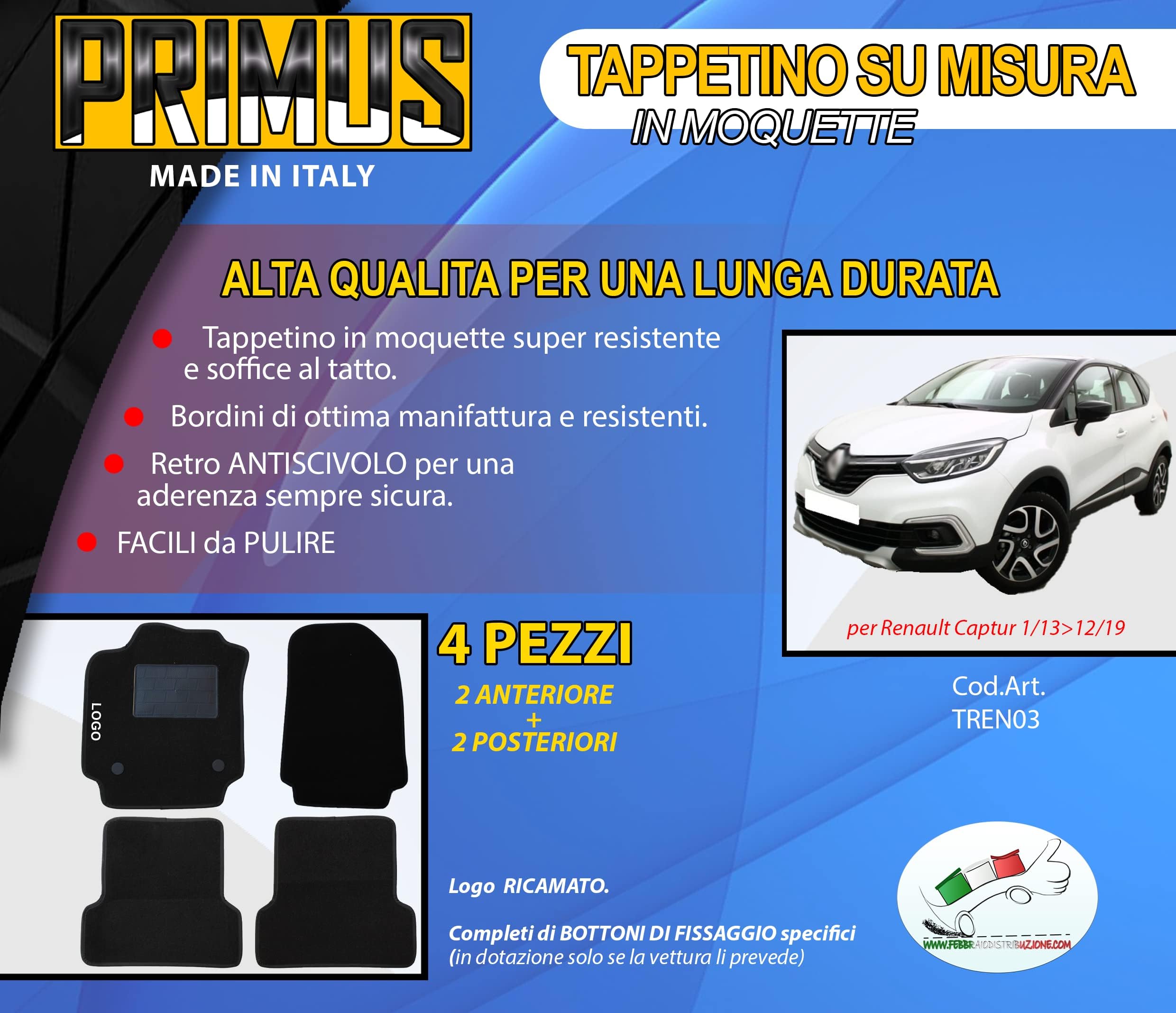 T SP-7256 Tappetini su isura in Velluto per Renault Scenic IV
