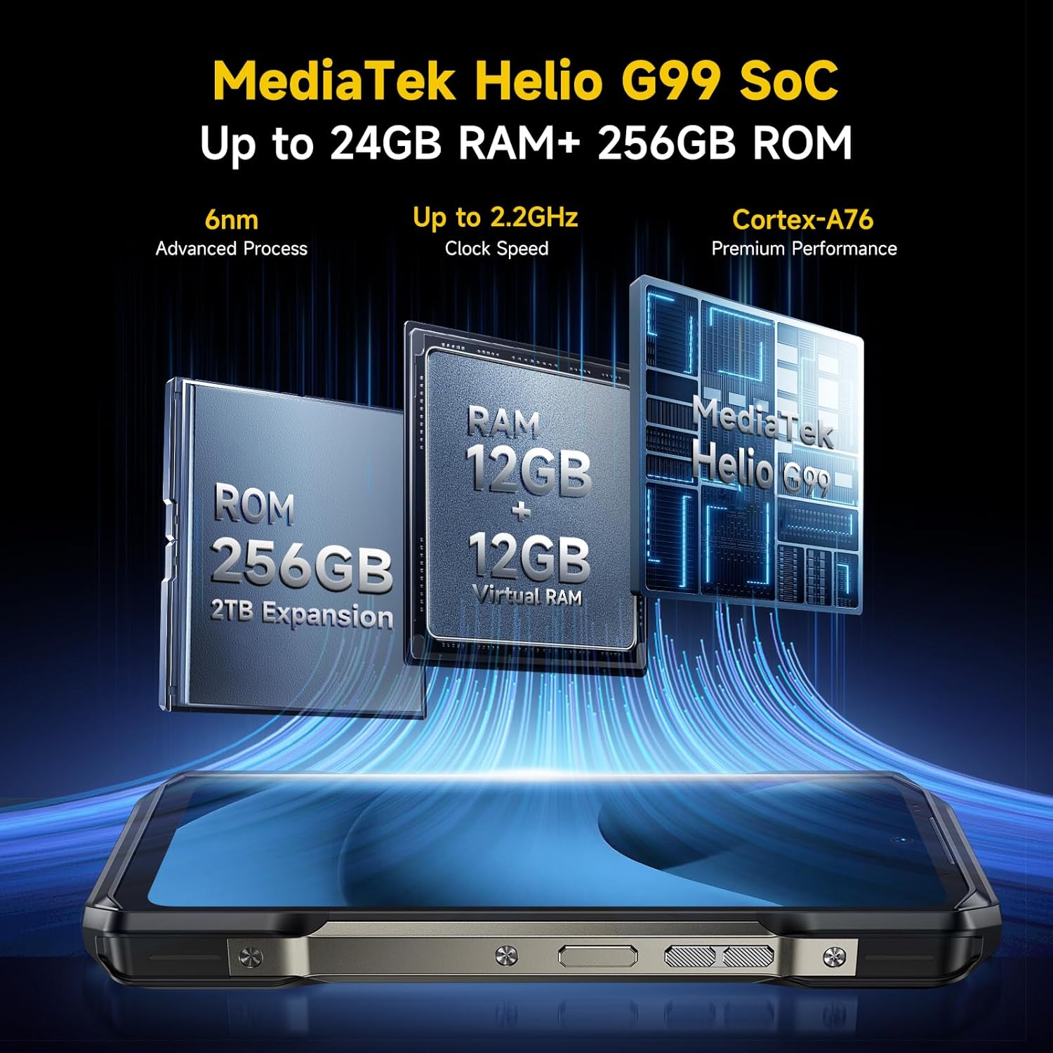 Ulefone Armor 27T Rugged Phone with Thermal Imaging Camera, 10600mAh 12GB+256GB MTK Helio G99 Android 14, 50MP+64MP Night Vision, 6.78" FHD+ 120Hz, IP68/69K Waterproof Dual SIM Smartphone NFC - Image 2