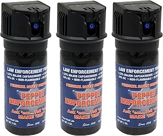 Pepper Enforcement PE510M-FT Splatter Stream Pepper Spray - Maximum Strength 10% OC Formula - Emergency Self Defense Personal Protection (Pack of 3)