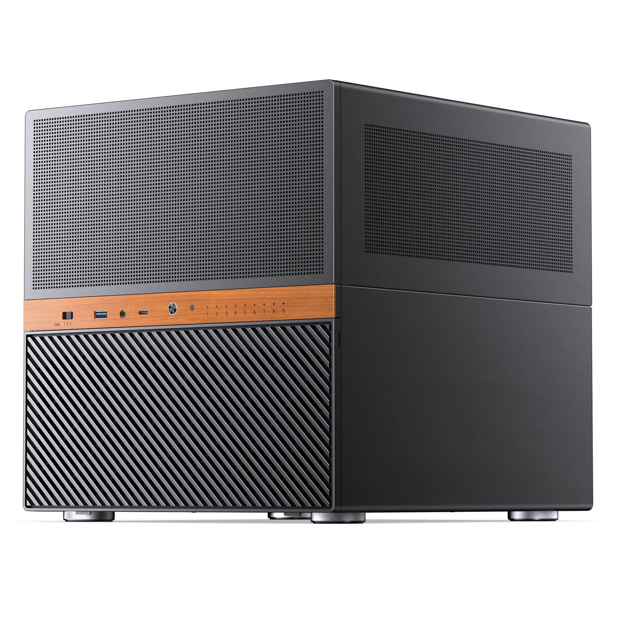 Jonsbo N6 NAS-Gehäuse, Cube-Gehäuse, mATX, Stahl/Mesh - schwarz