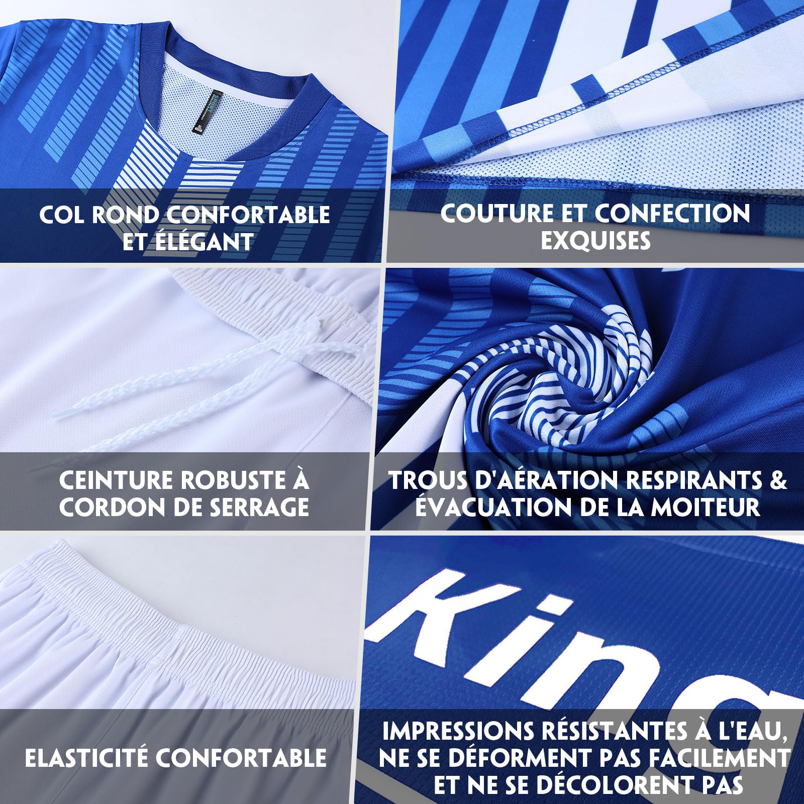 LAIFU Maillot de Foot Enfant Personnalisé Adultes Ensemble Football Maillot Hommes Femmes avec nom numéro Logo