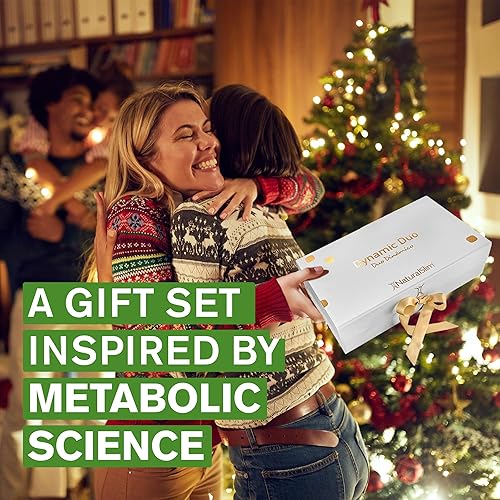 Miniatura 5 de NaturalSlim Juego de regalo Dynamic Duo - Paquete de polvo de magnesio MagicMag, tapas de potasio Kadsorb, libro de doble taza de vidrio y caja de