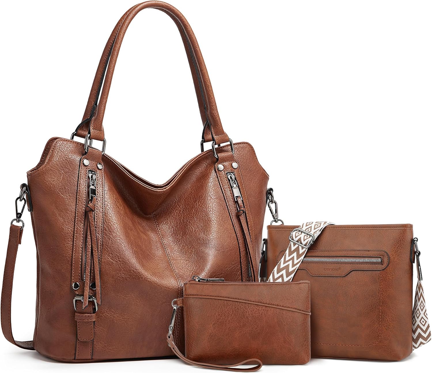 TANTOMI Tote Handbags for Women, Crossbody Bags Set Large Leather Purse Shoulder Handbags with Wallet Adjustable Straps