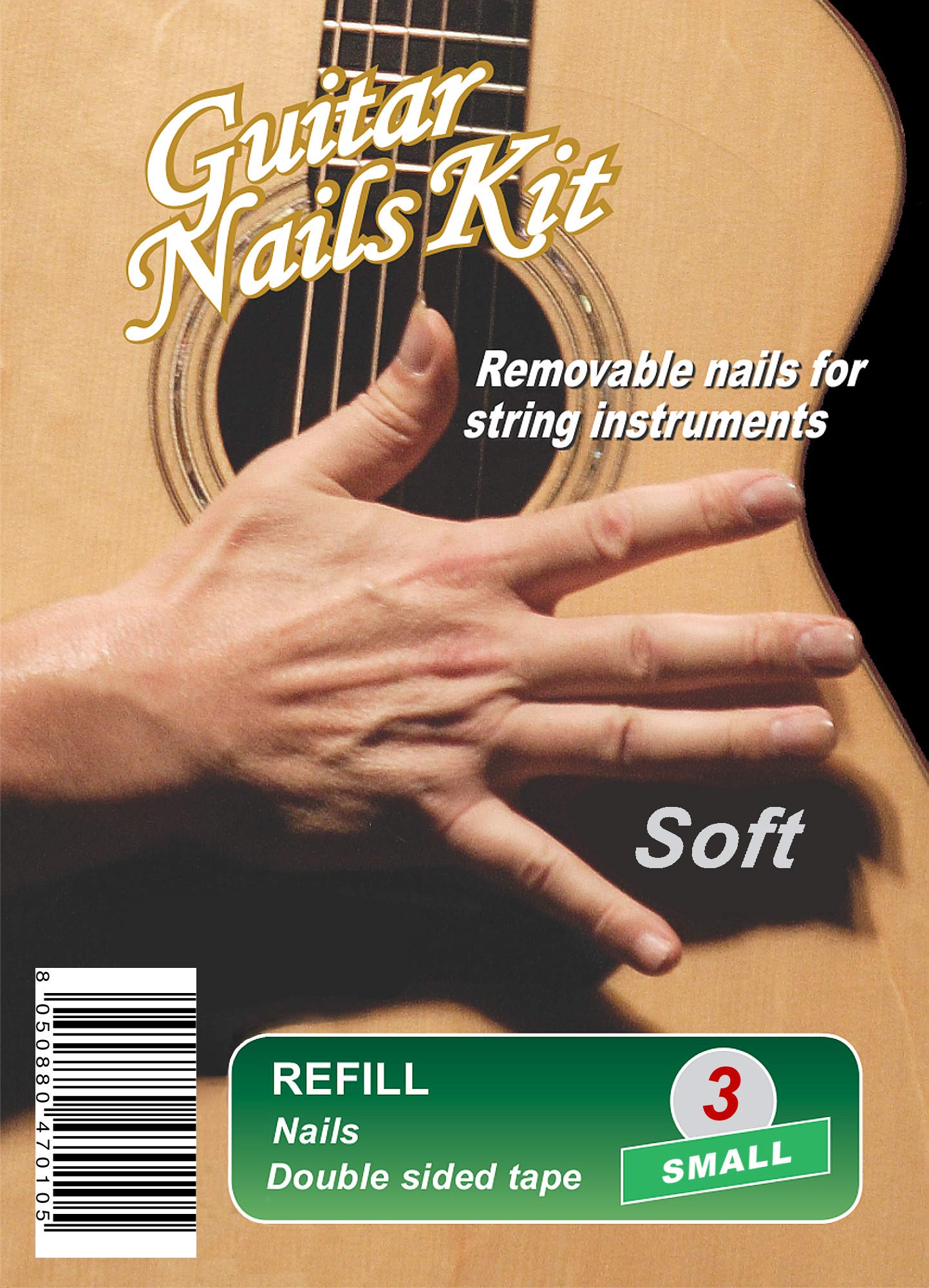 Guitar Nails REFILL Soft (3) Small | Unghie per Chitarra | removibili | con Biadesivo