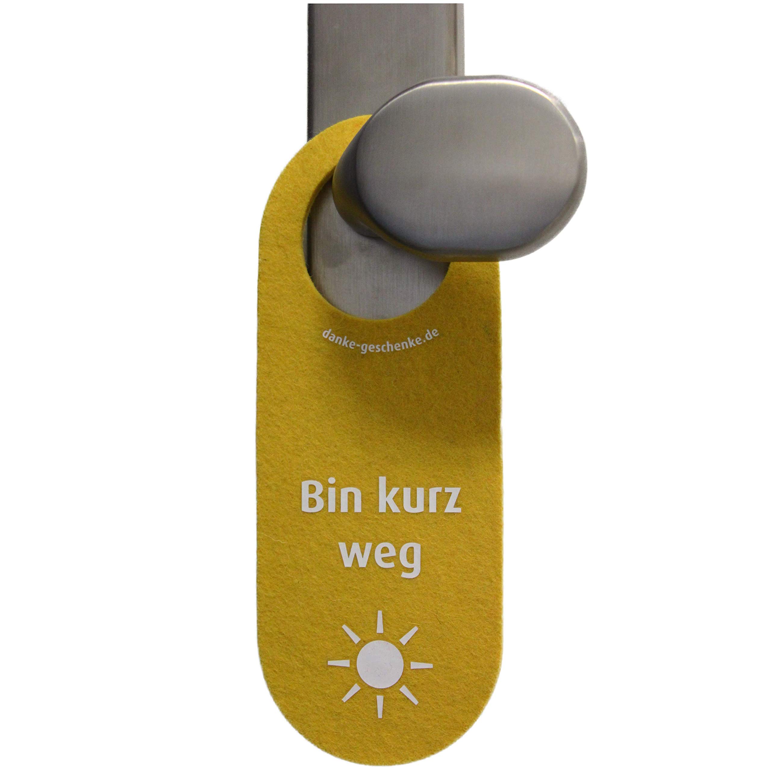 immi 1 St. Filz Türhänger Gelb, Bin kurz weg/Schönen Tag, Sonne, dicker Wollfilz