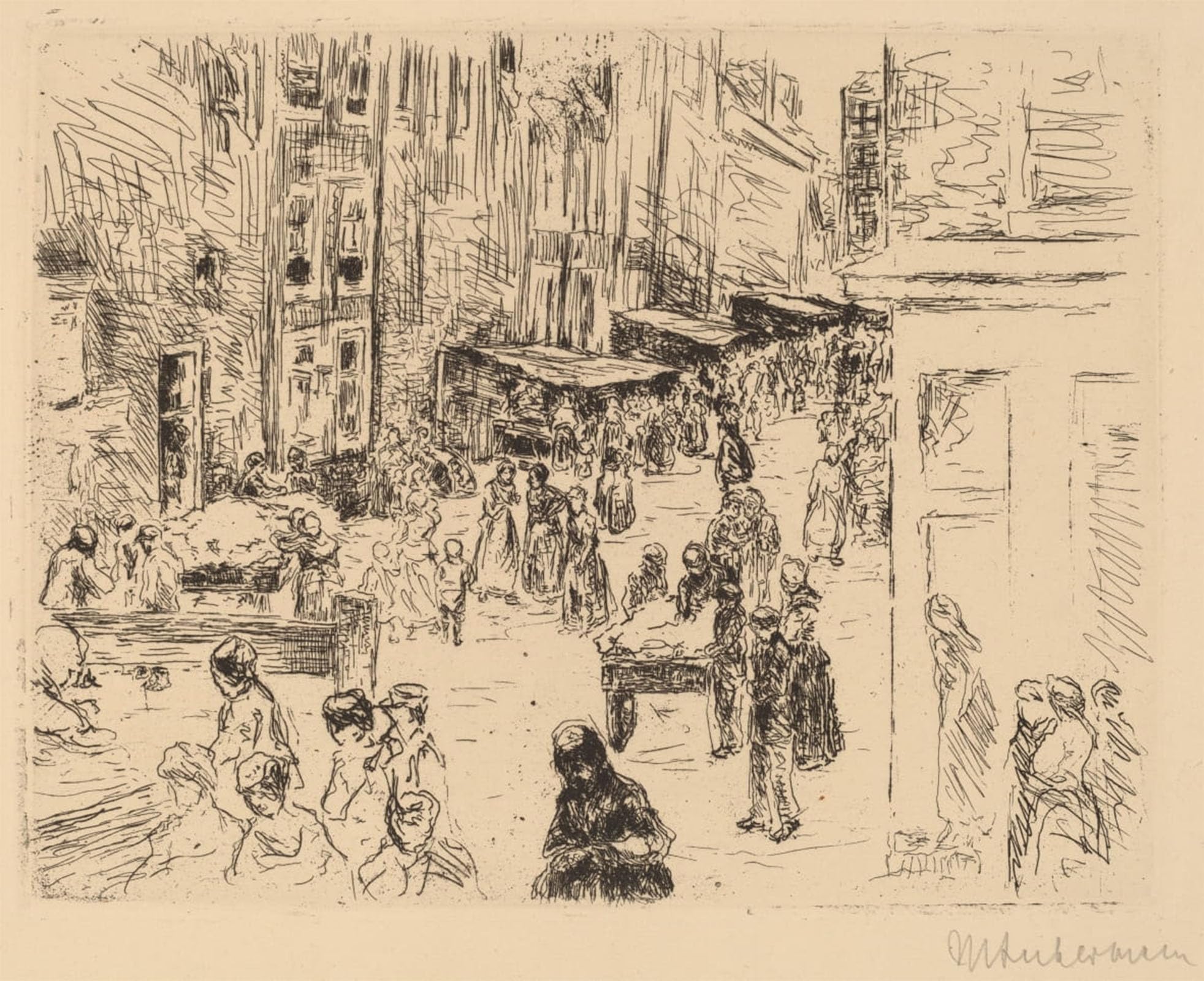 Artxlxxbn No Frame Famous Print Painting Colorful Art Print The Jewish Quarter In Amsterdam By Max Liebermann Canvas Art Decorations For Home Decor 60X90cm