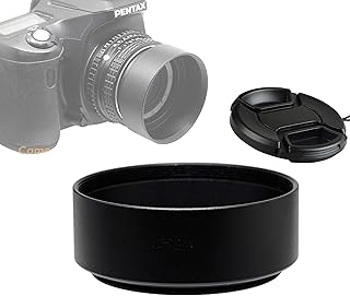 Fotasy Metal 55mm Lens Hood, 55 mm Hood Shade, Compatible with Standard Prime Lense with 55mm Filter Thread Diameter, Screw-in, with 58mm Lens Cap