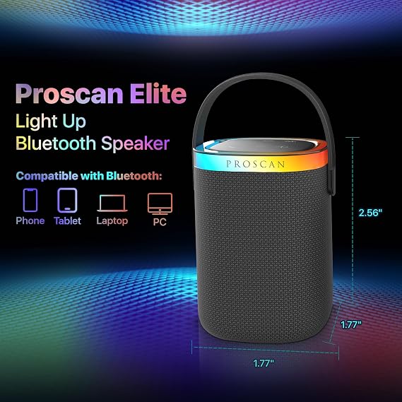 Light Up Bluetooth Speaker - Small Portable Speaker with Lights | Portable Wireless Speakers | Outdoor Speakers