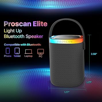 Light Up Bluetooth Speaker - Small Portable Speaker with Lights | Portable Wireless Speakers | Outdoor Speakers