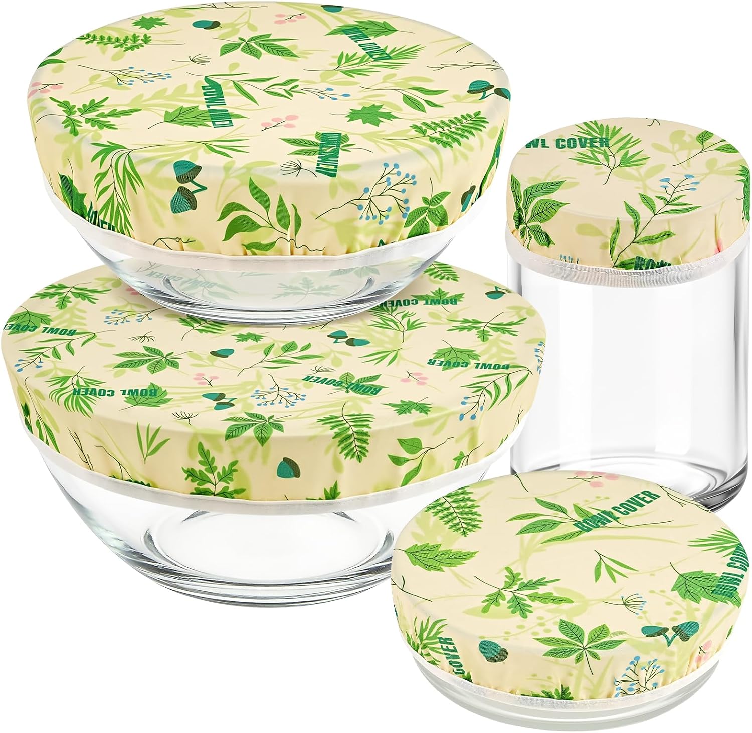 4 Pack Beeswax Bowl Covers for Bread Proofing,Sourdough Bowl Cover,Sourdough Jar Cover,4/6/9/11 Inch Natural Beeswax Organic Cotton Reusable Food Storage Lids for Jars,Bowls