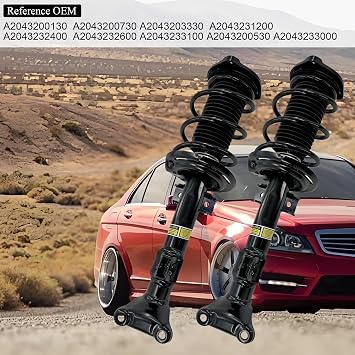 2x Front Shock Struts Assys w/o ADS for Mercedes W207 W204 W212