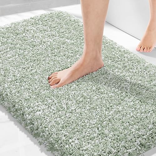 Miniatura 47 de Yimobra Alfombras de baño para baño, 32 x 20 pulgadas, ultra suaves y absorbentes de agua, alfombras de ducha de felpa antideslizantes, tapetes Gris