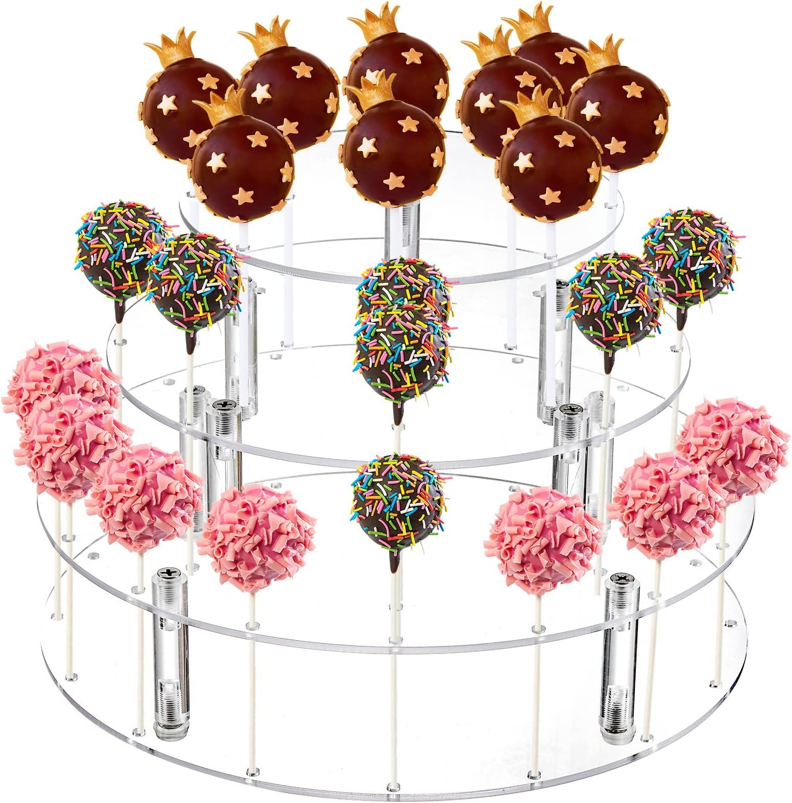 Cake Pops Stand 2pcs Lollipop Display Holder Round Candy