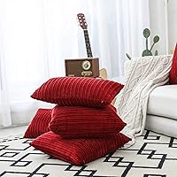 Vista 512 de UGASA - Juego de 2 fundas de almohada de terciopelo a rayas, funda decorativa para cojín con cremallera oculta para el hogar, sofá, dormitorio