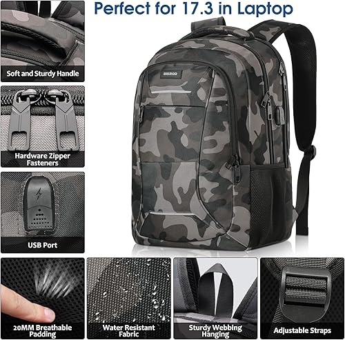 Miniatura 3 de BIKROD Mochila para portátil de 17 pulgadas L9, Camouflaje, Classic