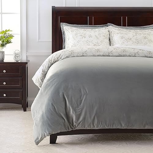 Chanasya Juego de funda de edredĂłn reversible de 3 piezas de terciopelo de microfibra cepillada ultra suave, estampado de hojas de follaje blanco Chanasya Juego de funda de edredĂłn reversible de 3 piezas de terciopelo de microfibra cepillada ultra suave, estampado de hojas de follaje blanco