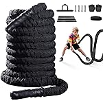 Brobantle Battle Rope 1 Inch Diameter,30FT Exercise Workout Ropes for Home Gym Heavy Weighted Training Rope for Working Out