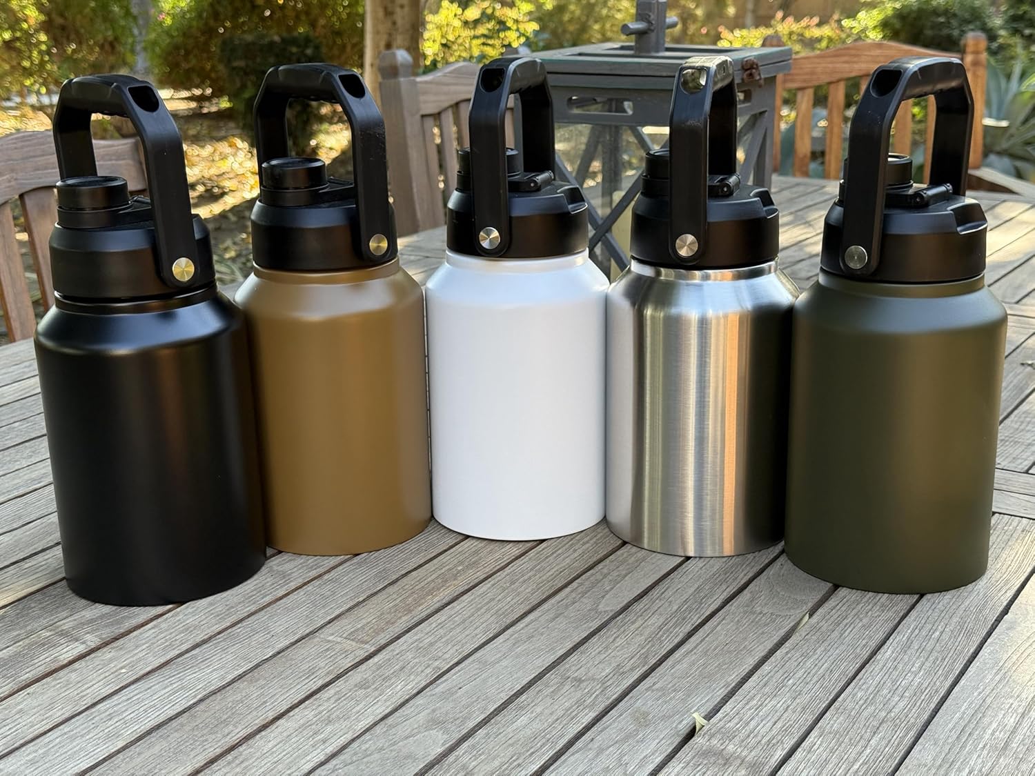 64 Ounce Half Gallon Insulated Water Bottle, Large Capacity Vacuum Flask with Handgrip (Stainless)