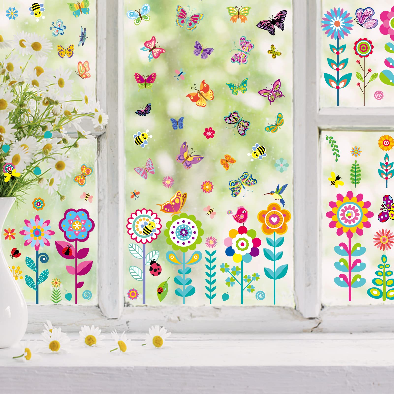 Vetrofanie Primavera Farfalle - 9 Fogli PVC Riutilizzabili, Decorazione Finestre - Foto 6