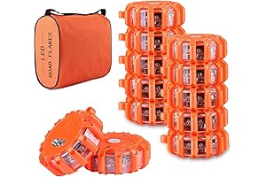 12 Pack ITAC LED Roadside Safety Disc Beacons