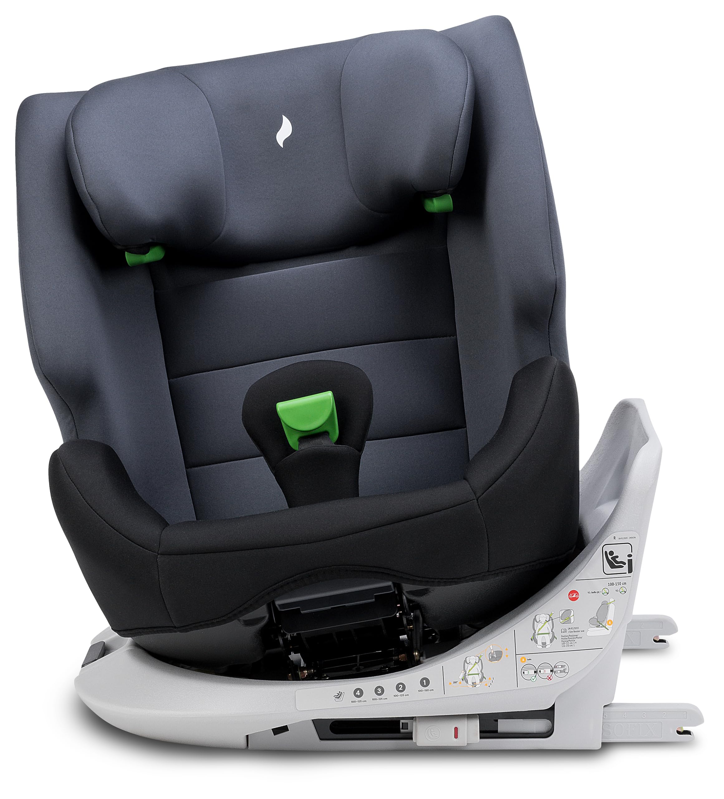Osann Four maxi drehbarer Kindersitz mit Isofix 100–150 cm | i-size Autositz ab 3 Jahre, mitwachsend, höhenverstellbare Kopfstütze extra weich und bequem