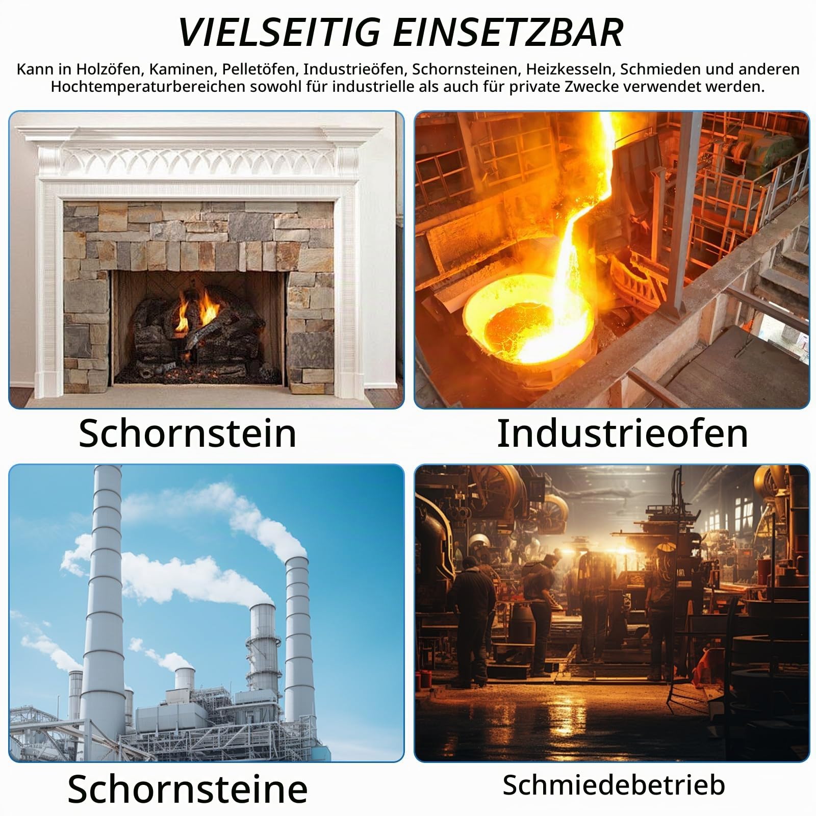 Keramikfaser-Isolierdecke 400x610x25mm (2 Stück) - Feuerfeste Hitzeschutzmatte für Öfen, Pelletöfen, Schmiedeöfen & Hochtemperaturrohre | Keramikwolle mit 1260°C Beständigkeit