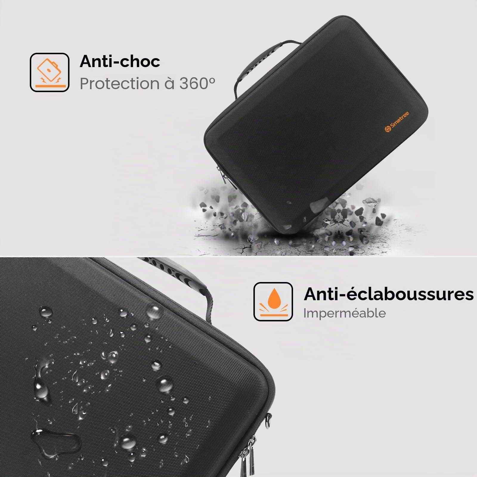 Smatree Sac à bandoulière pour ordinateur portable avec support(A485S), Noir - pour Apple, per 15-16 pollici Apple Macbook (A485S)