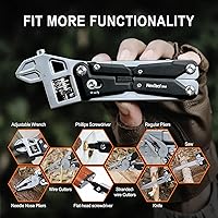 Vista 8 de NexTool W4 Adjustable Ratchet Wrench Multitool, 11-IN-1 Foldable EDC Tool with Pliers, Knife, Saw and Screwdriver, Multi Tool for Camping, DIY, and