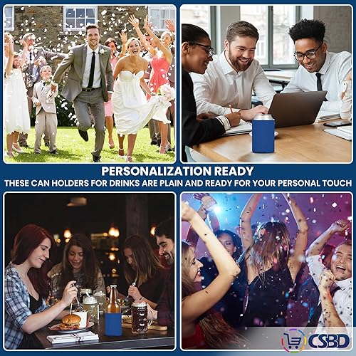 Miniatura 8 de CSBD - Aisladores de latas de color negro para fiestas, cerveza y soda, 12 paquetes, 25 paquetes, 50 paquetes, para, bodas, fiestas, eventos