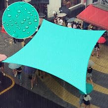 Amgo 7 x 12 Turquoise Rectangle Waterproof Sun Shade Sail UPF50+ Canopy Awning Shelter, 95% UV Blockage Water Resistant, Outdoor Backyard Patio Garden Carport We Make Custom Size