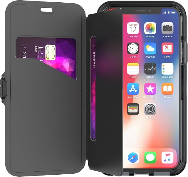 Tech21 Evo Wallet for iPhone X, Black (T21-5860)