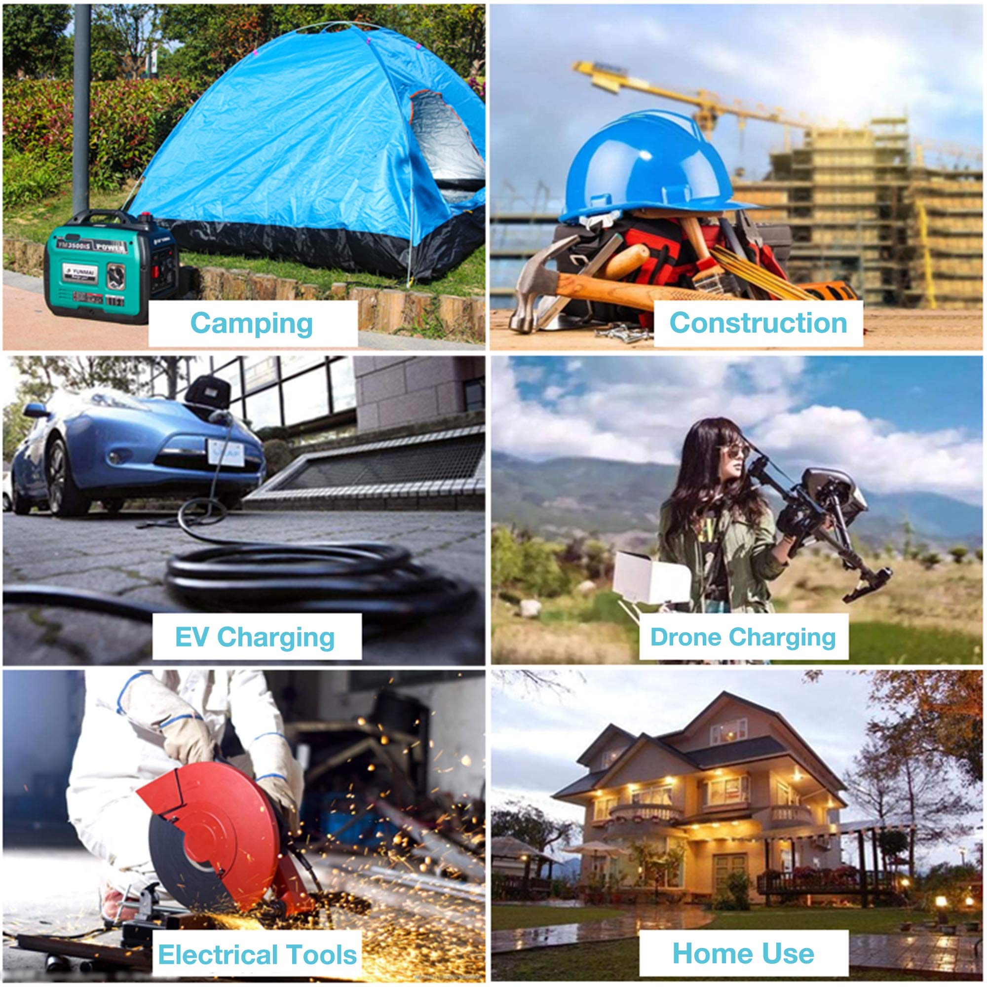 TGHY Inverter Generador de Gasolina de 3100 Vatios Modo Ecológico y Apagado de Combustible Equipo de Energía de Respaldo para RV Camping y Hogar