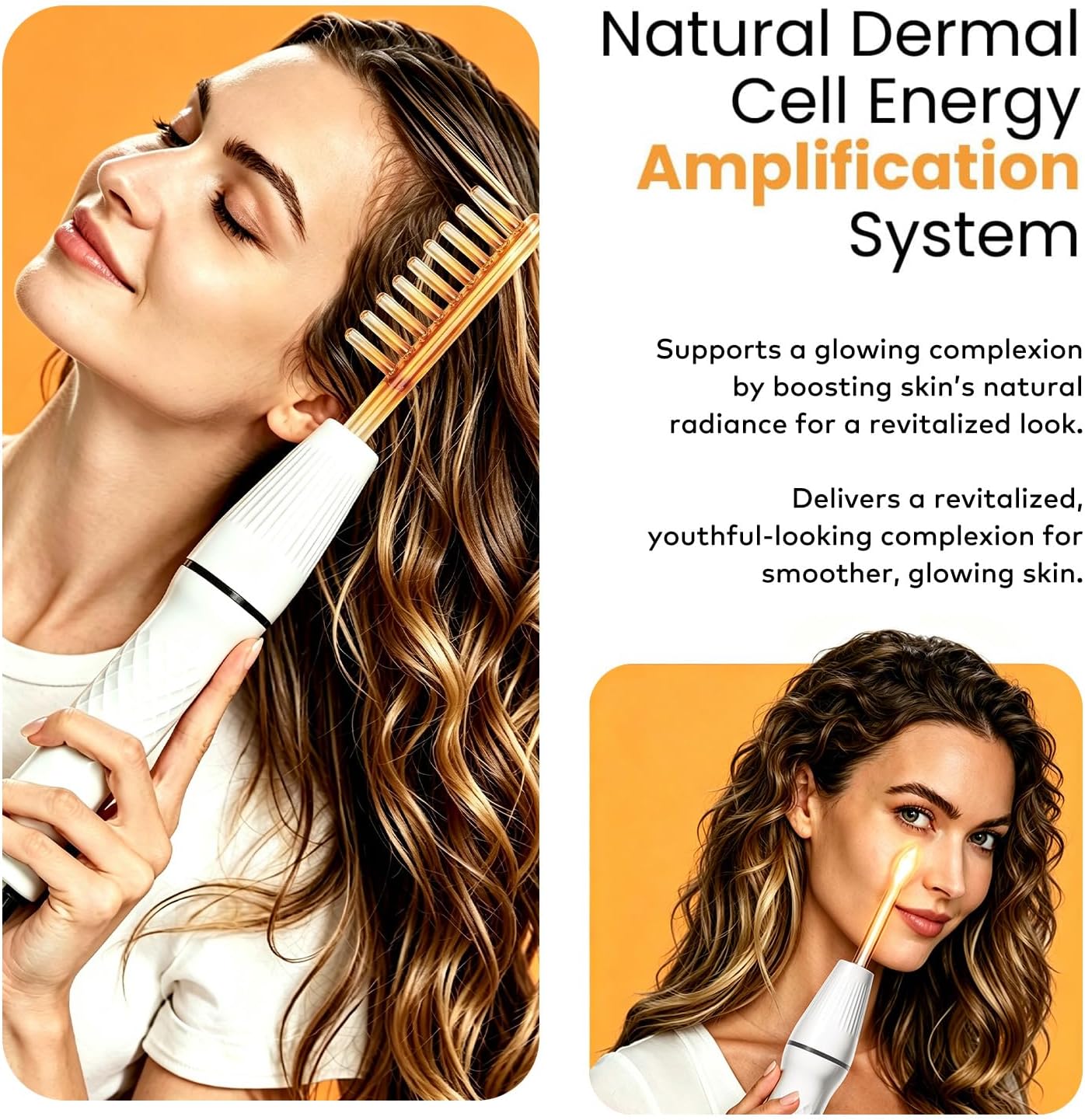 High Frequency Skin Therapy Wand, 4 Interchangeable Neon‑Argon Heads, Salon‑Grade At‑Home Facial Device for Wrinkle Reducing, Skin Tightening, Acne & Scalp Care