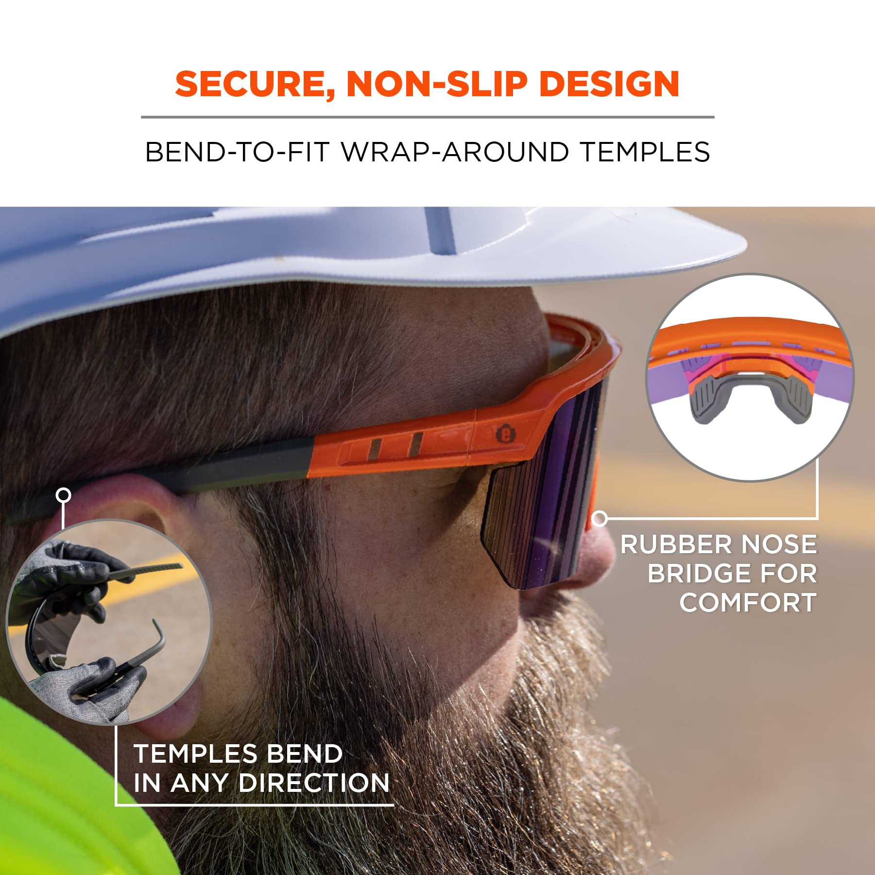 Ergodyne Skullerz AEGIR Sicherheits-Sonnenbrille, verspiegelte Gläser, ANSI z87.1