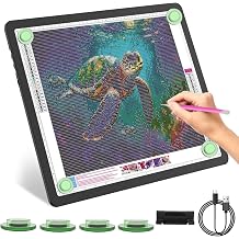 YINGWOND Rechargeable A3 Light Pad for Diamond Painting with 4000mAh Battery,Side Physical Buttons,Diamond Art Light Board,Magnetic Light Pad 13.4x18.2,LED Light Box for Tracing,Drawing,Weeding Vinyl