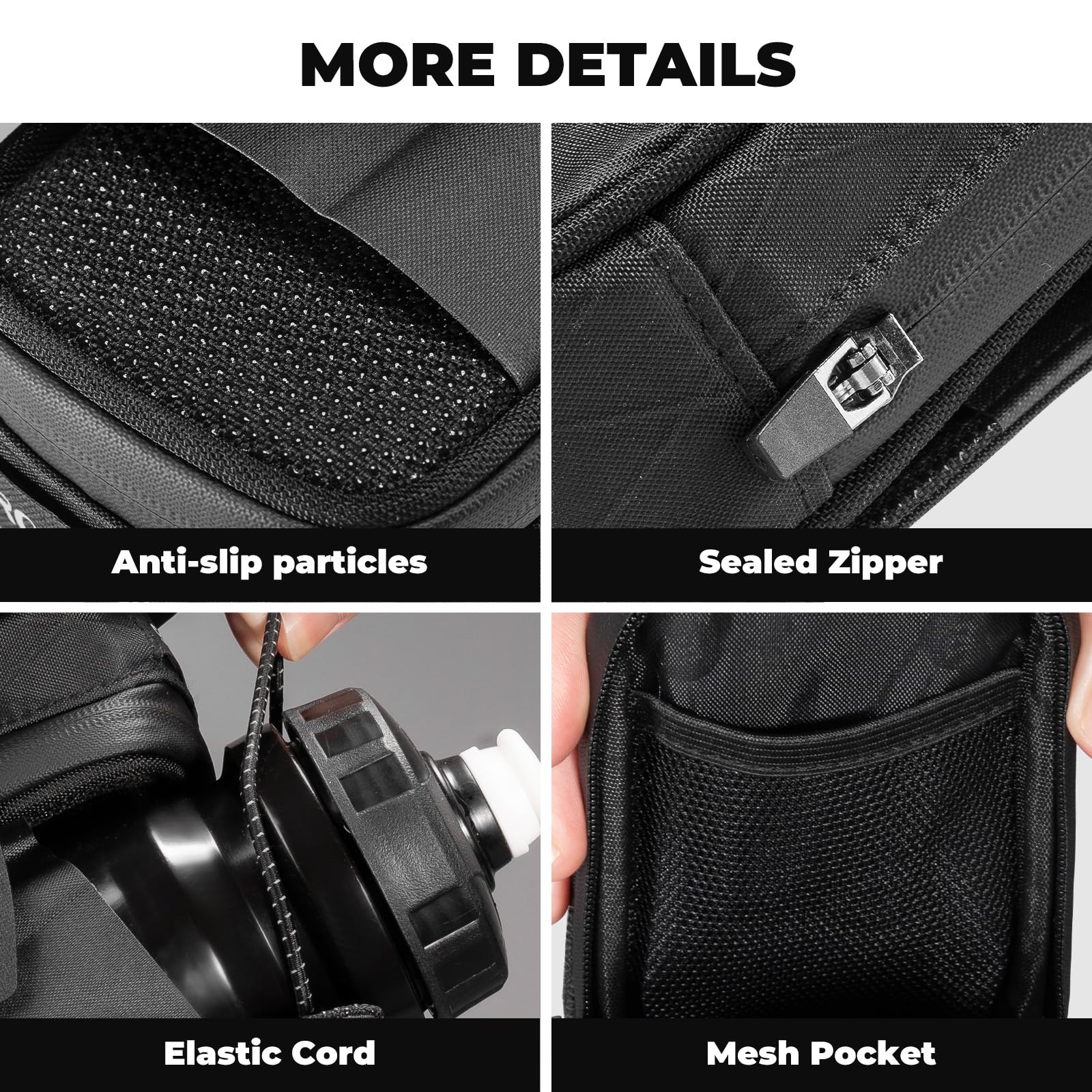 ROCKBROS Bolsa Sillín para Bicicleta Carretera Montaña, Bolsa Trasera 0.8L Resistente al Agua con Portabidones, Alforjas para Sillín Ligero para Bici