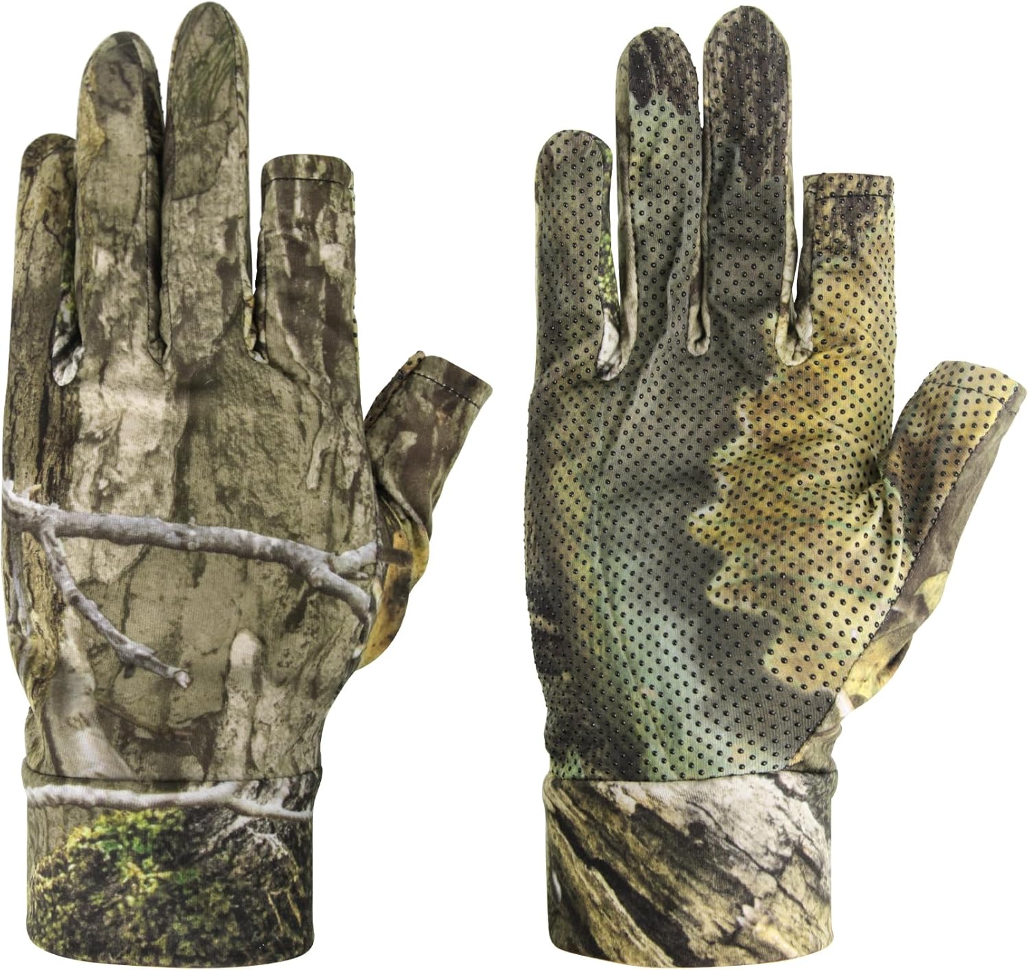 Avizon Mens Fingerless Gloves for Hunting Fishing, Lightweight Anti-Slip Camouflage Glove - Image 2