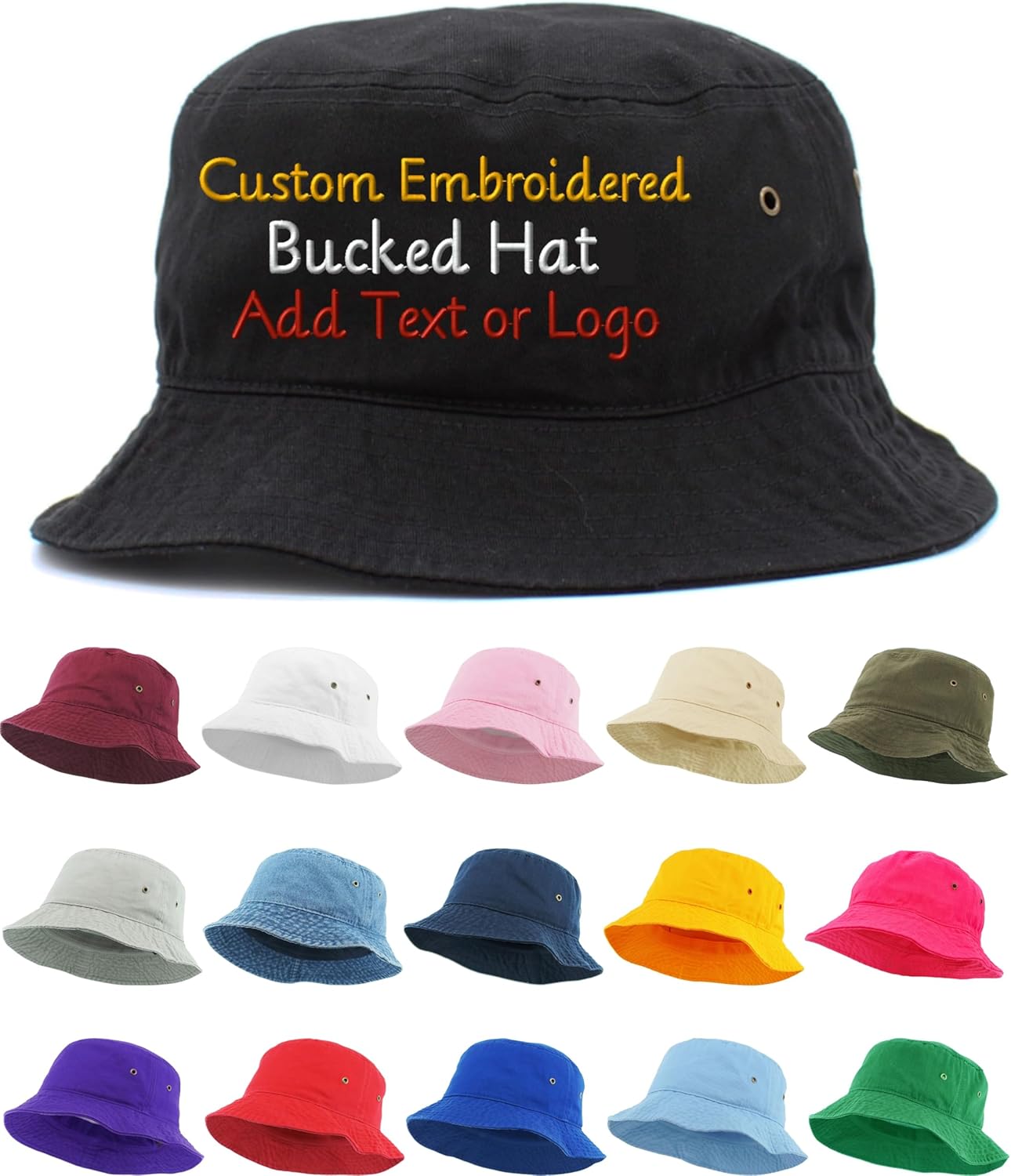 Custom Hat with Embroidery - Personalized Caps & Beanies for Adults & Kids - Add Text or Logo - Front & Back Custom Stitching