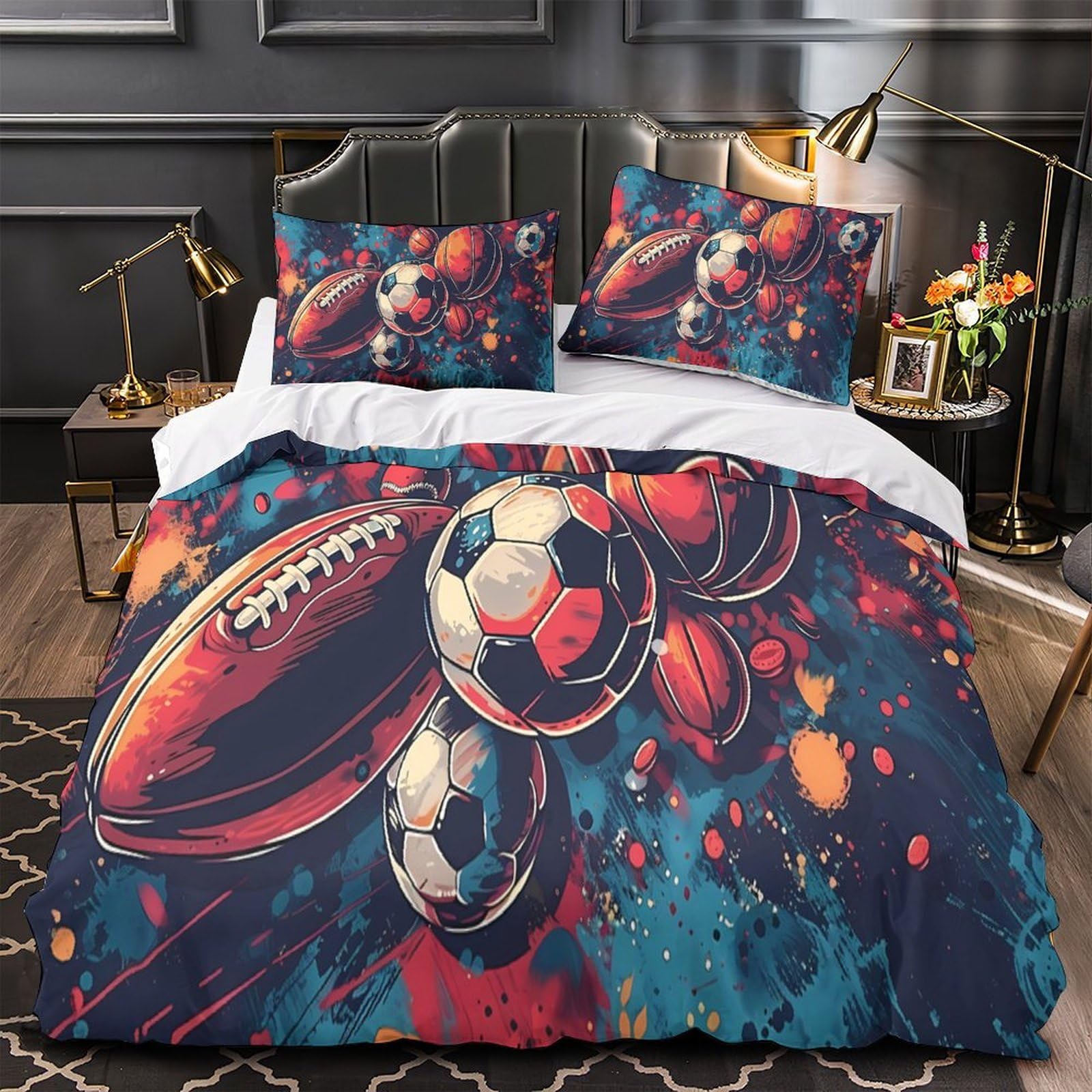 Housse de couette motif toile d'araignée douce hypoallergénique zip