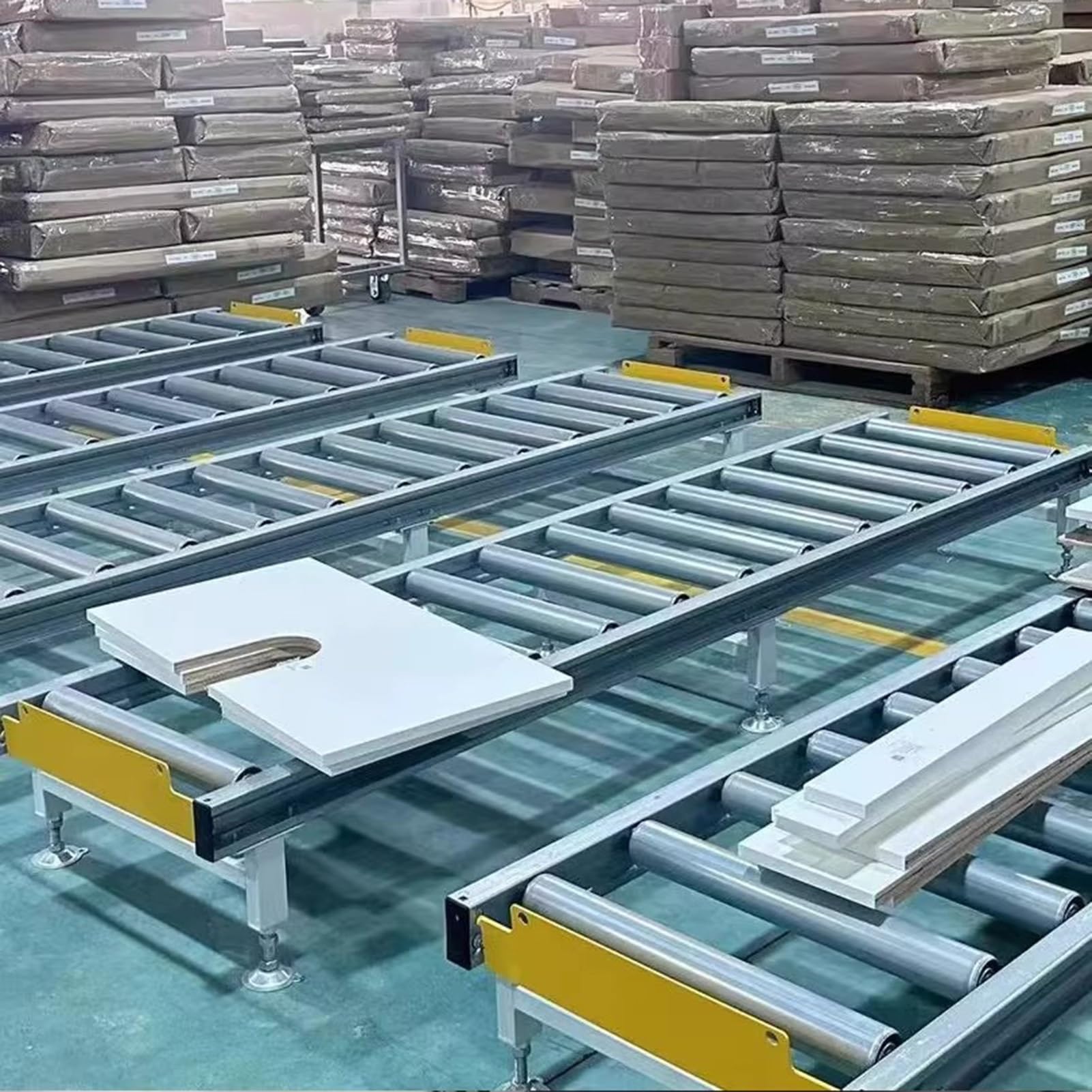 Carrello trasportatore a rulli in acciaio galvanizzato Powerless non alimentato 100-150 x 60 x 30 cm Rullo di ricambio resistente per una movimentazione fluida dei materiali (1 pz)