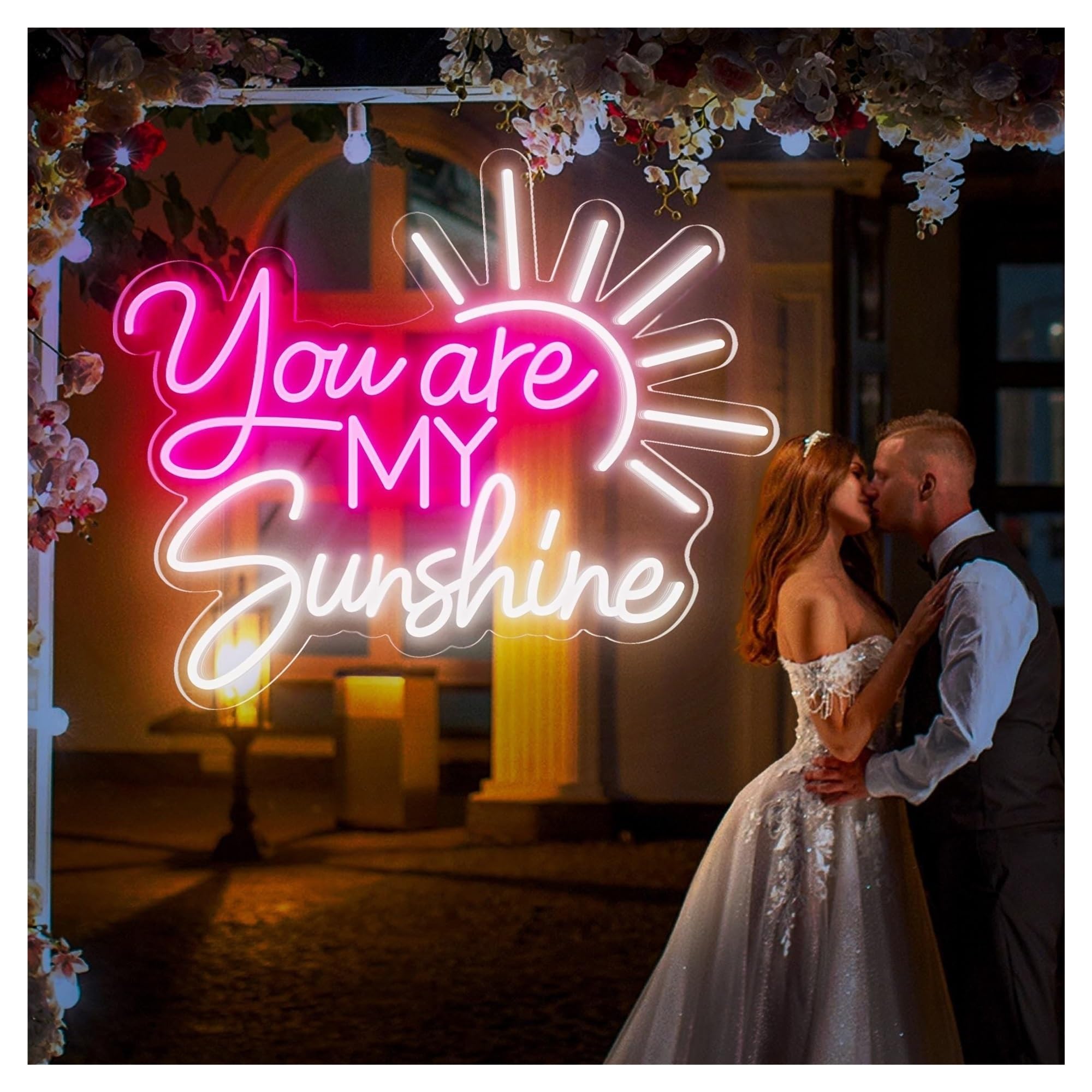 SHOUXI Sign Lamp You are My Sunshine Neon Sign, Suitable for Bedroom Wall Creative Decor 48cm