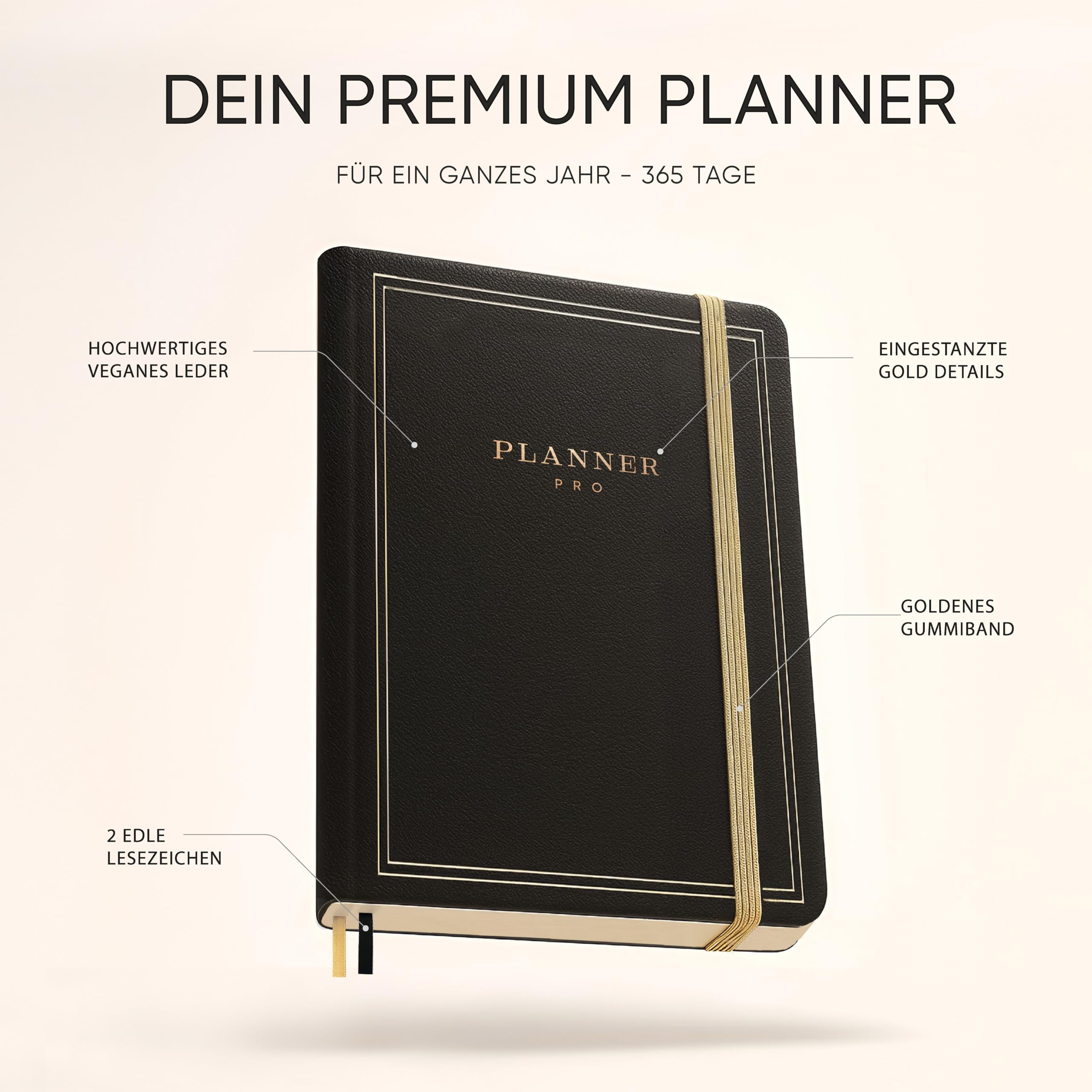 NORTHERN NOTES Planner A5 - Premium Soft Cover Made of Faux Leather Undated Daily, Weekly & Monthly Planning. More Focus, Productivity & Clarity for Your Year - Image 2